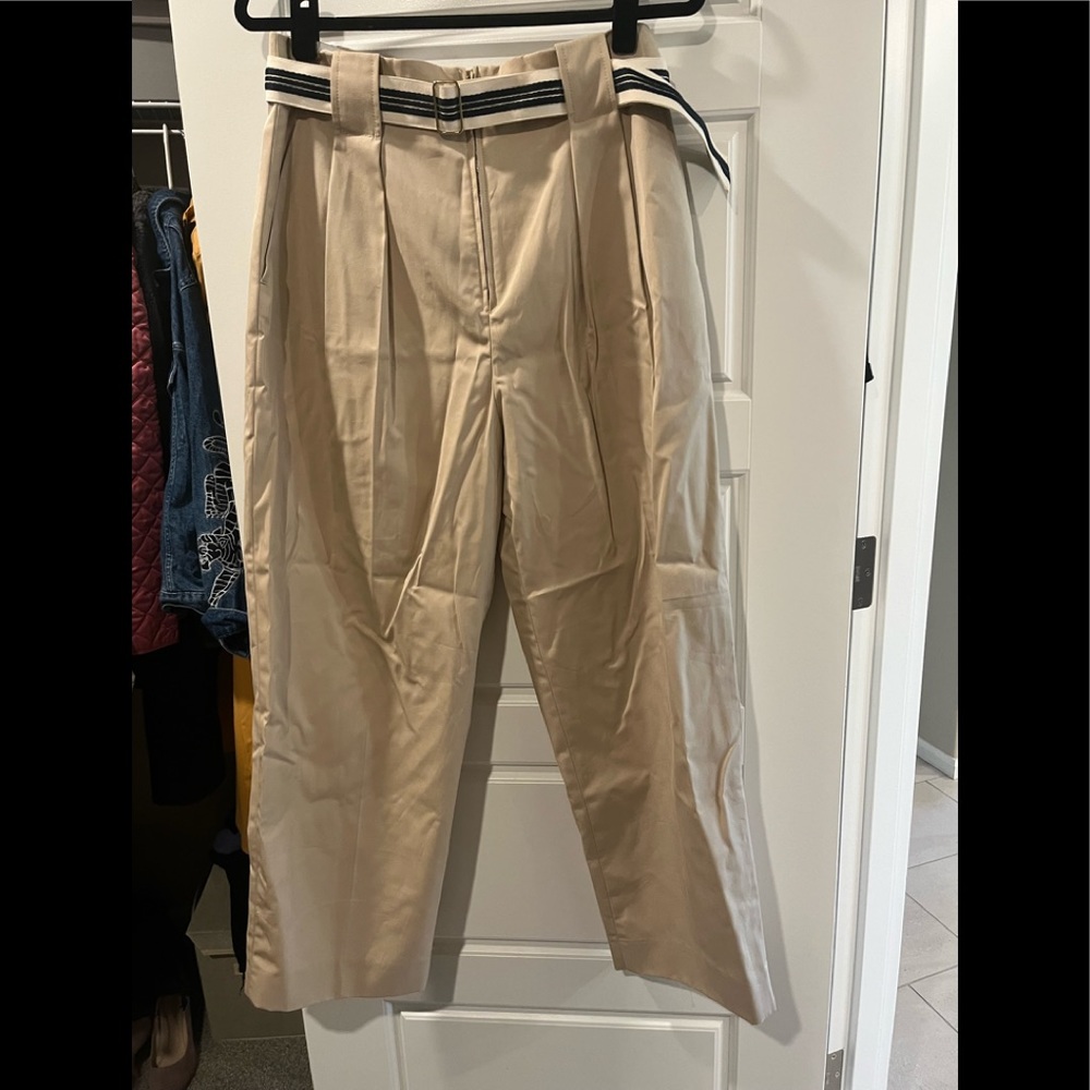 New Sandro wide leg with zipper and belt size 40